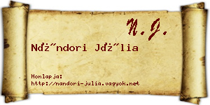Nándori Júlia névjegykártya