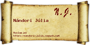 Nándori Júlia névjegykártya