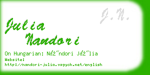 julia nandori business card